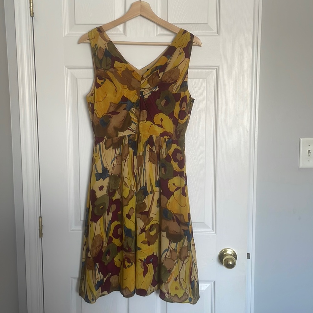 Banana Republic sleeveless V-neck silk dress